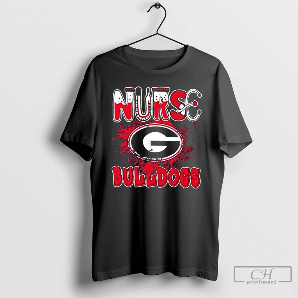 Classic Nurse X Georgia Bulldogs Football T Shirts