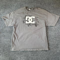 DC Shoes T-Shirt Mens X-Large Gray White Cotton Logo Graphic Print Everyday Wear
