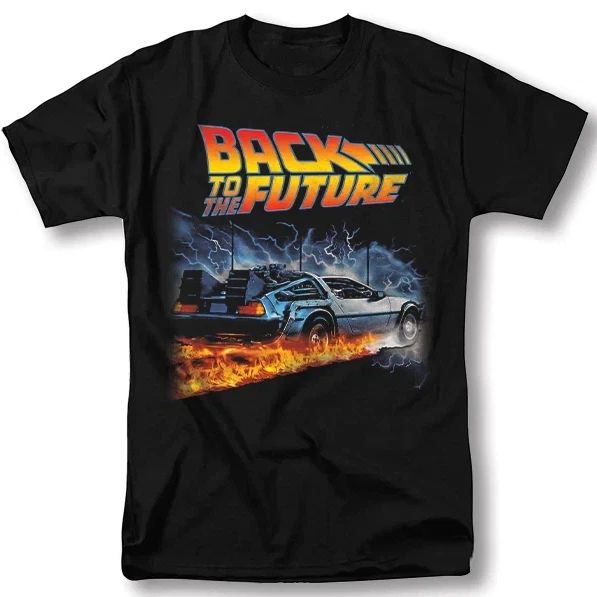 Back To The Future Delorean 80s Sci-Fi,Vtg Retro Movie Poster Graphic Tee Unisex