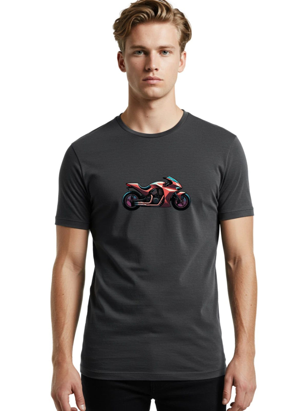 Futuristic-Motorcycle-4 Mens Graphic Tee, 100% Cotton, Casual Summer Wear