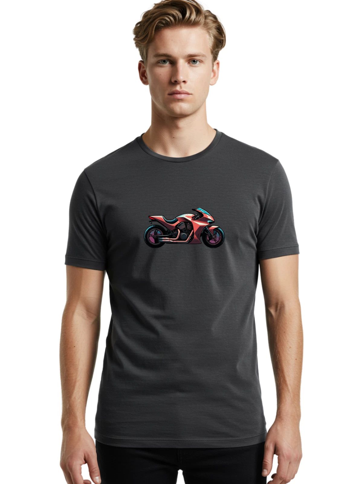Futuristic-Motorcycle-4 Mens Graphic Tee, 100% Cotton, Casual Summer Wear