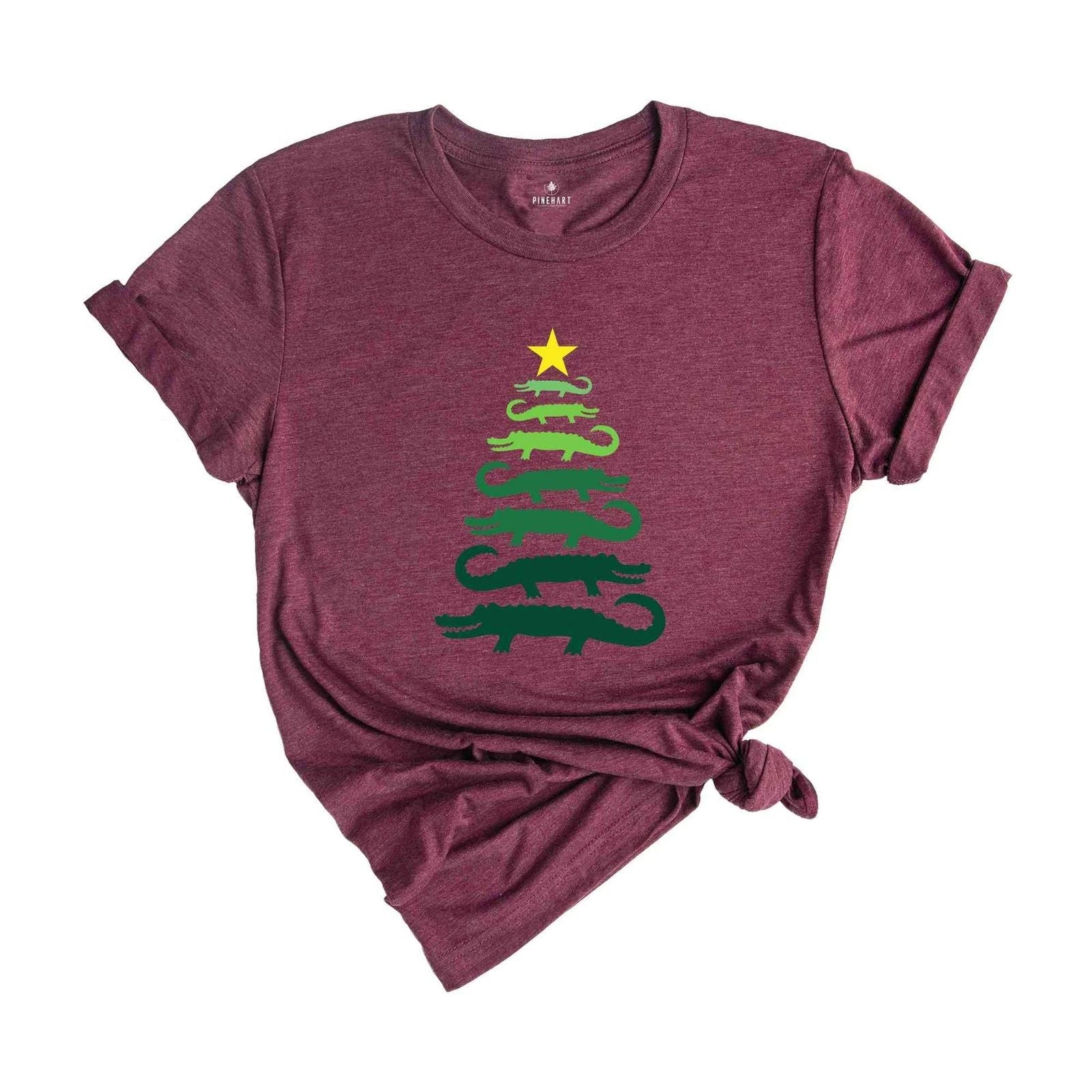 Gator Christmas Tree Shirt, Wild Alligator Shirt, Xmas Funny Animal Shirt, Chris