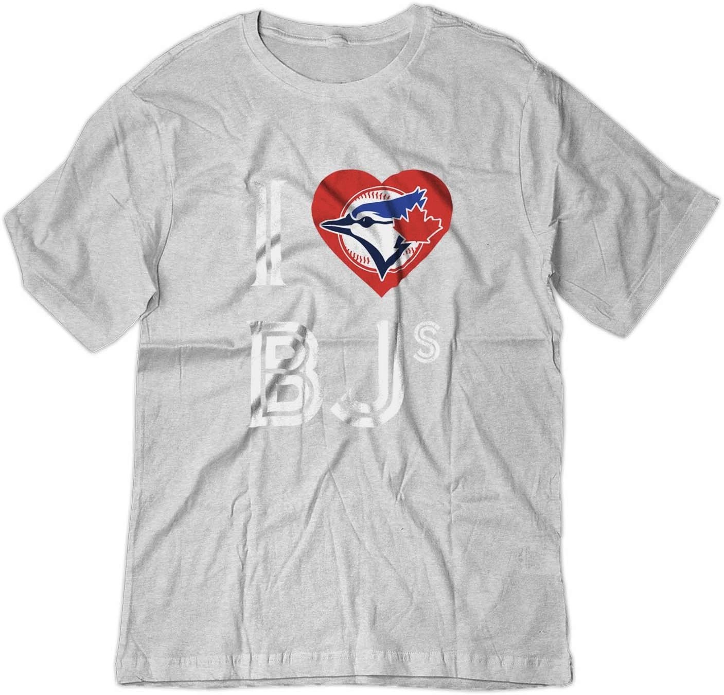 BSW Men's I Love BJ's Jays Baseball Sex Humor Heart Shirt
