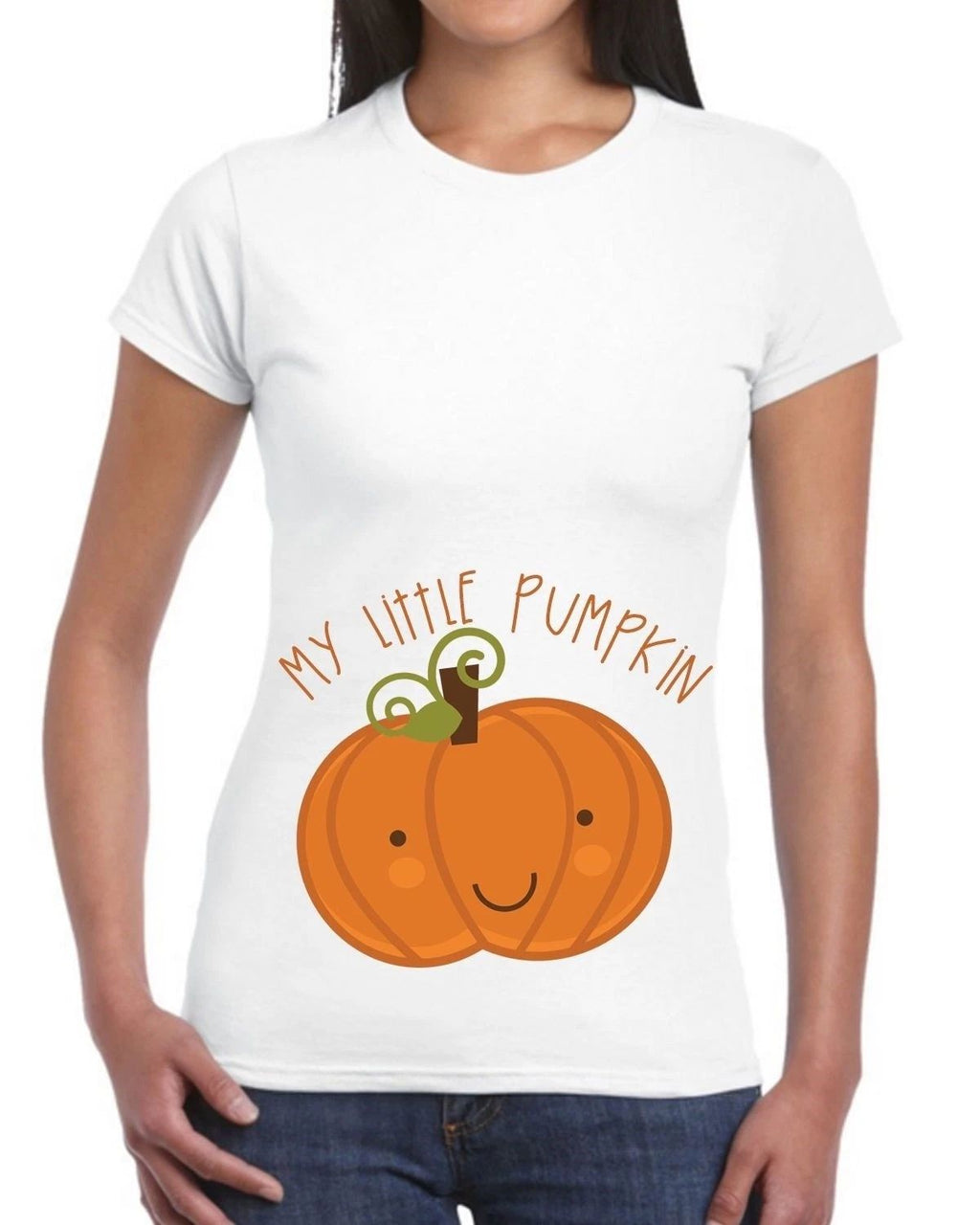 My Little Pumpkin White Halloween T Shirt Pregnancy Birth Mum To Be Cute Fancy