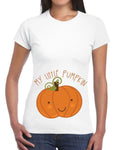 My Little Pumpkin White Halloween T Shirt Pregnancy Birth Mum To Be Cute Fancy
