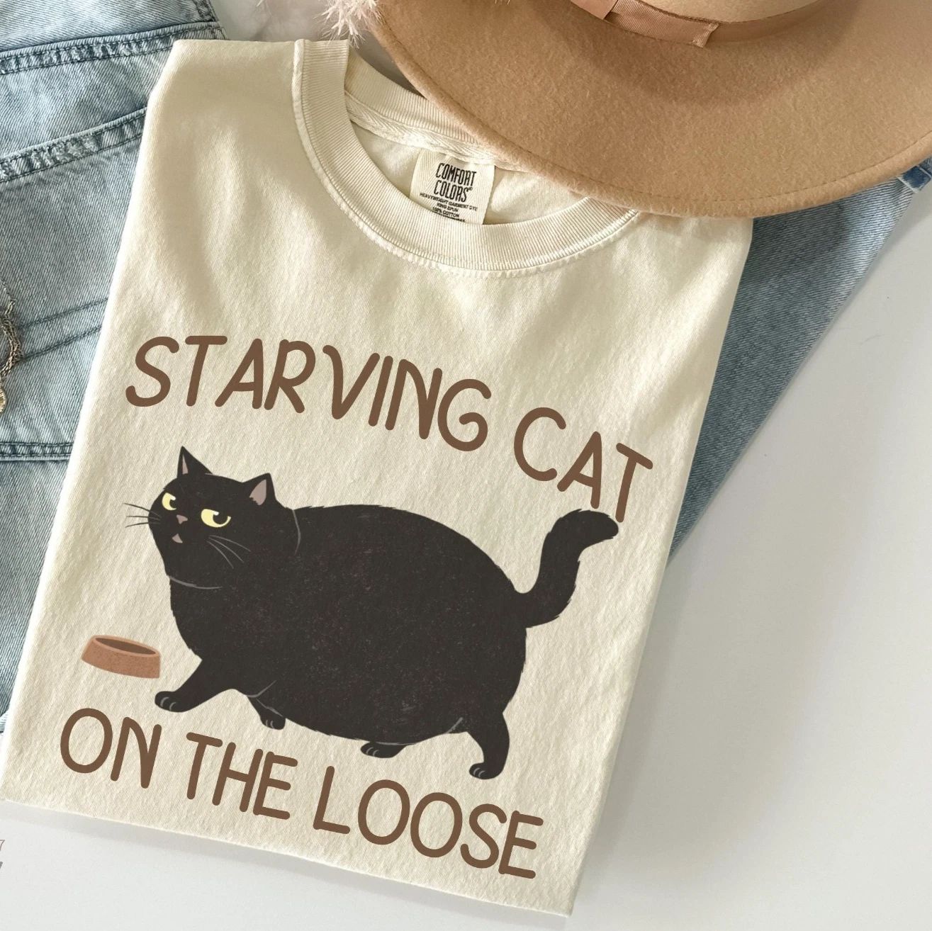 Funny Fat Cat Gifts for Cat Lovers,  But Skin and Bones Cat Mom Shirt