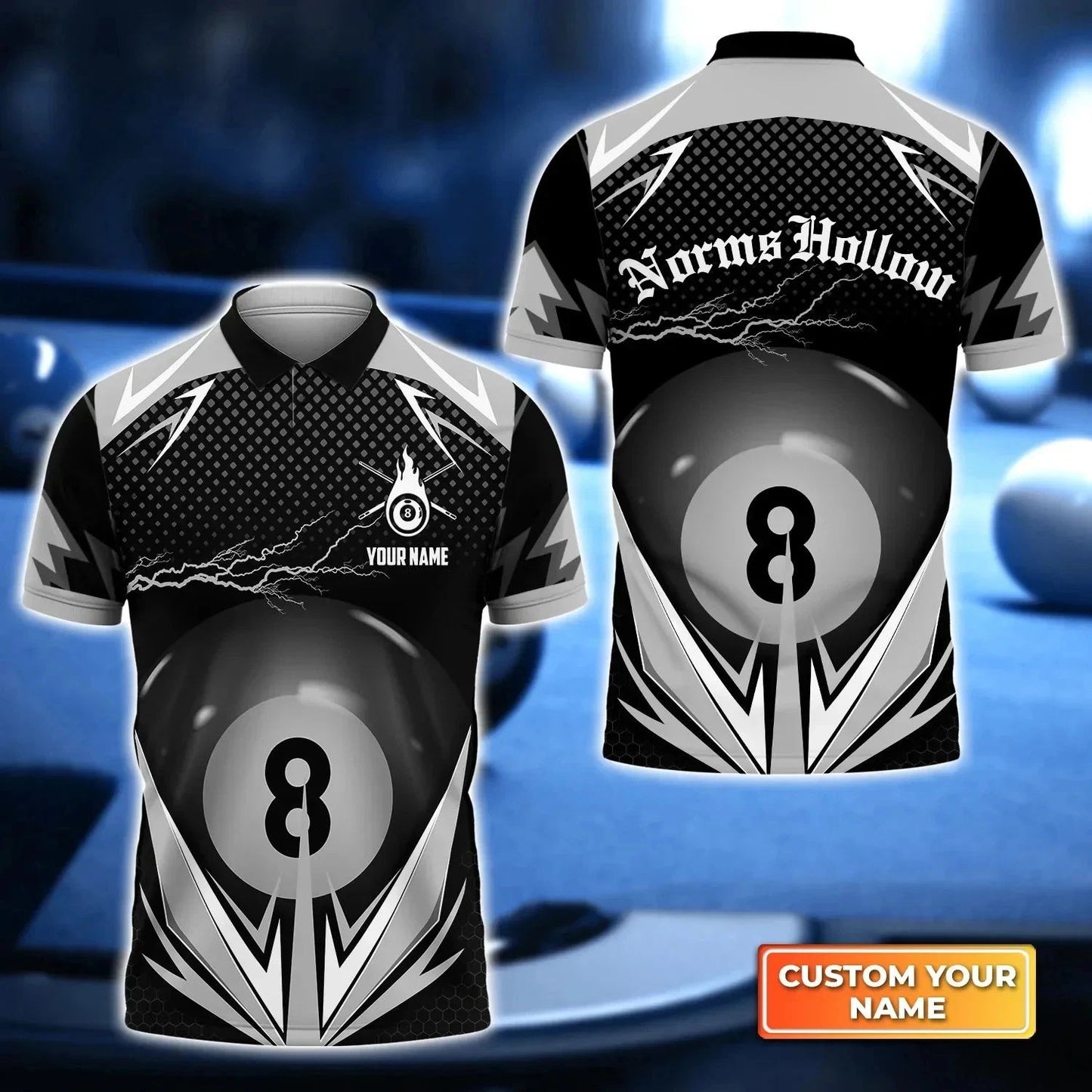 Billiards Shirt Pool Team Uniform Death Grim Reaper Skull Colours