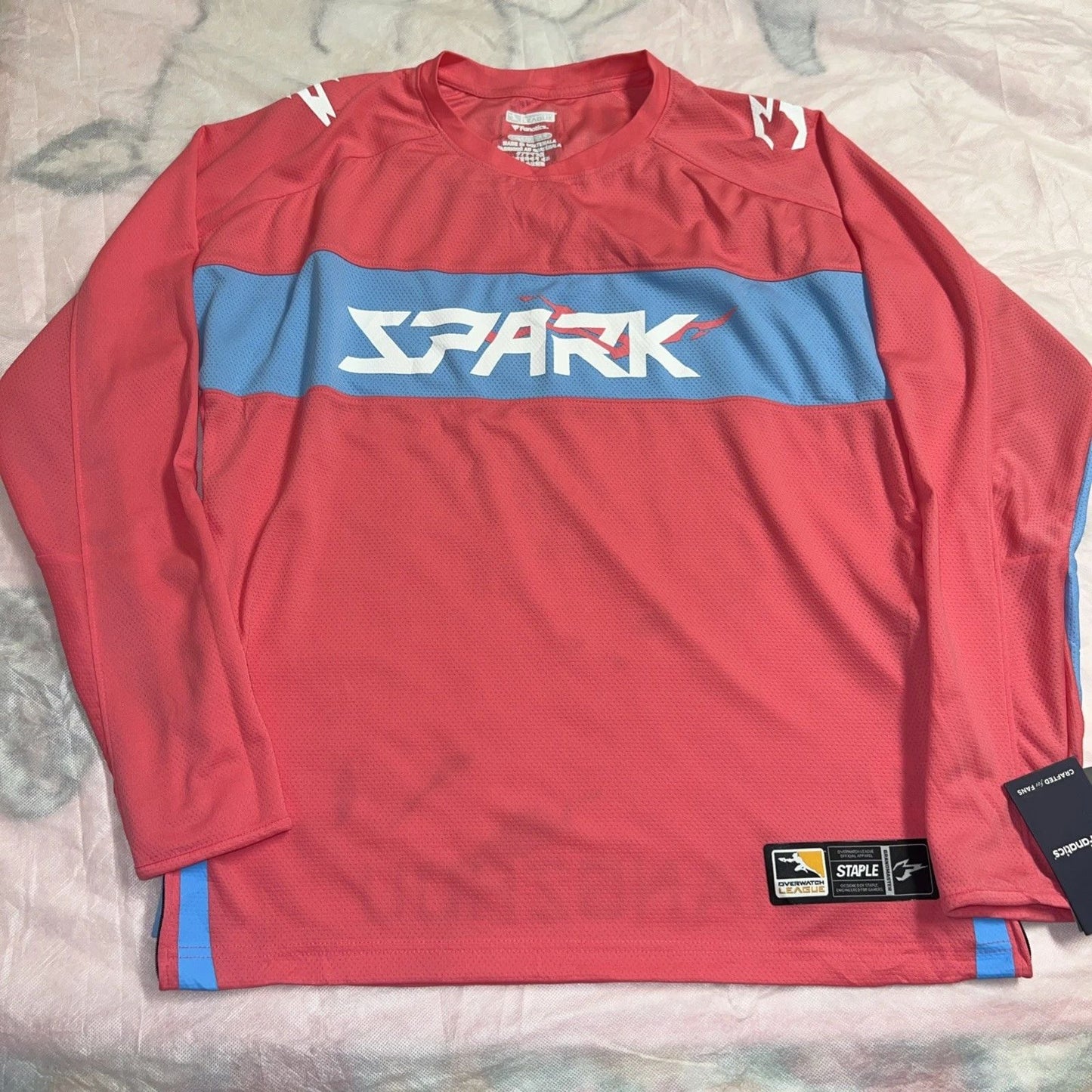 Overwatch League Spark Pink Jersey Mens Size L eSport Fanatics Gamer Staple