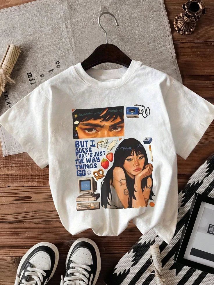 Indie Girl Aesthetic Quote Retro Art Casual Graphic T-shirt