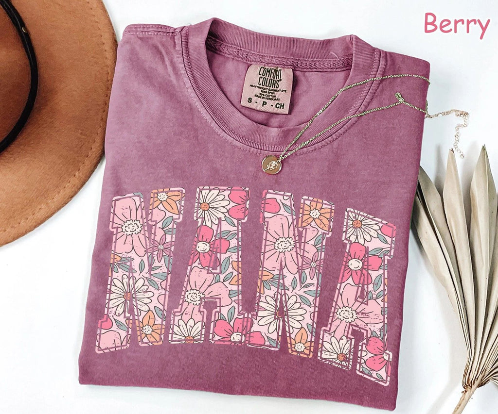 Comfort Colors  Boho Floral Nana Shirt  Trendy Nana Spring T-Shirt  Cute Nana