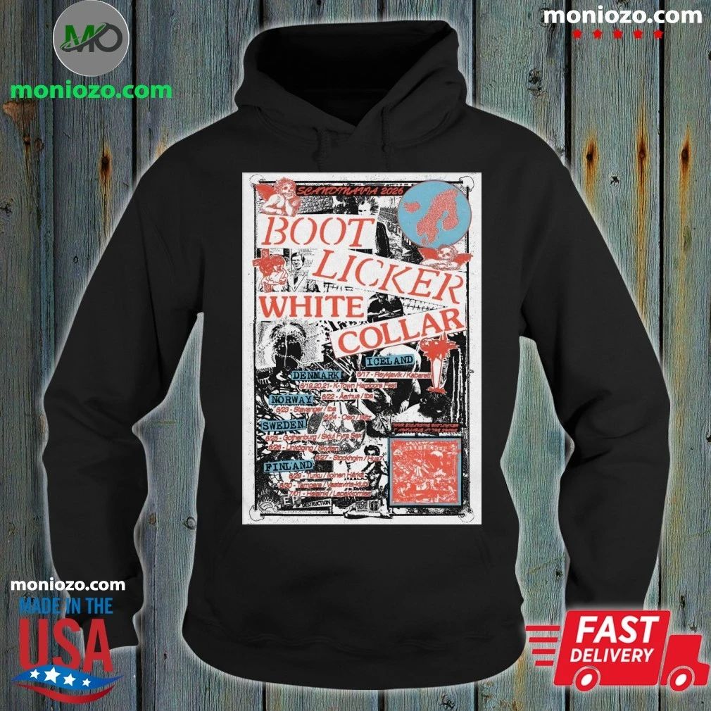 Original BootLicker And White Collar Scandinavia 2026 Tour Poster T-Shirt