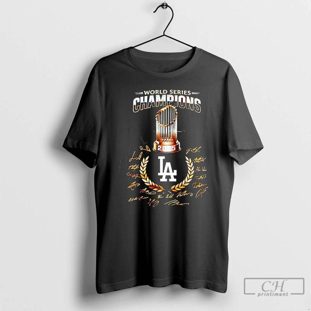 Classic Los Angeles Dodgers World Series Champions 2025 Signatures Long Sleve T Shirts