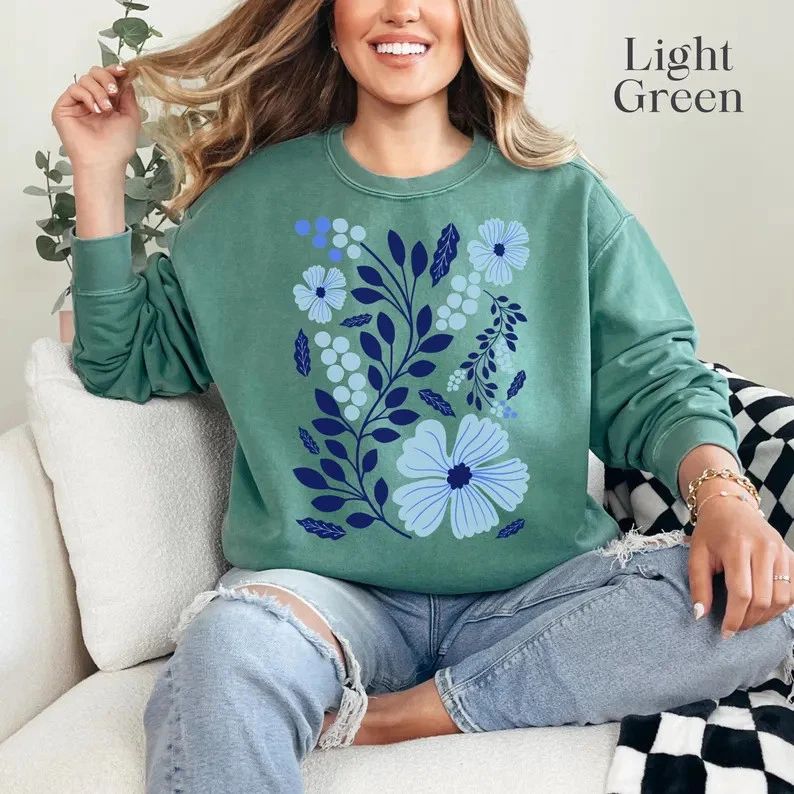 Retro Checkered Floral Shirt Comfort Colors Aesthetic Flower Graphic Shirt