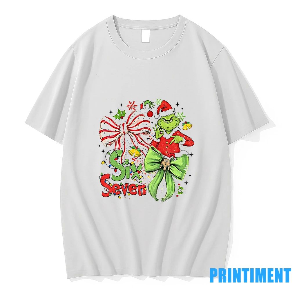 Coquette Bow Six Seven Meme Christmas Grinch 6 7 Tshirts Sweater