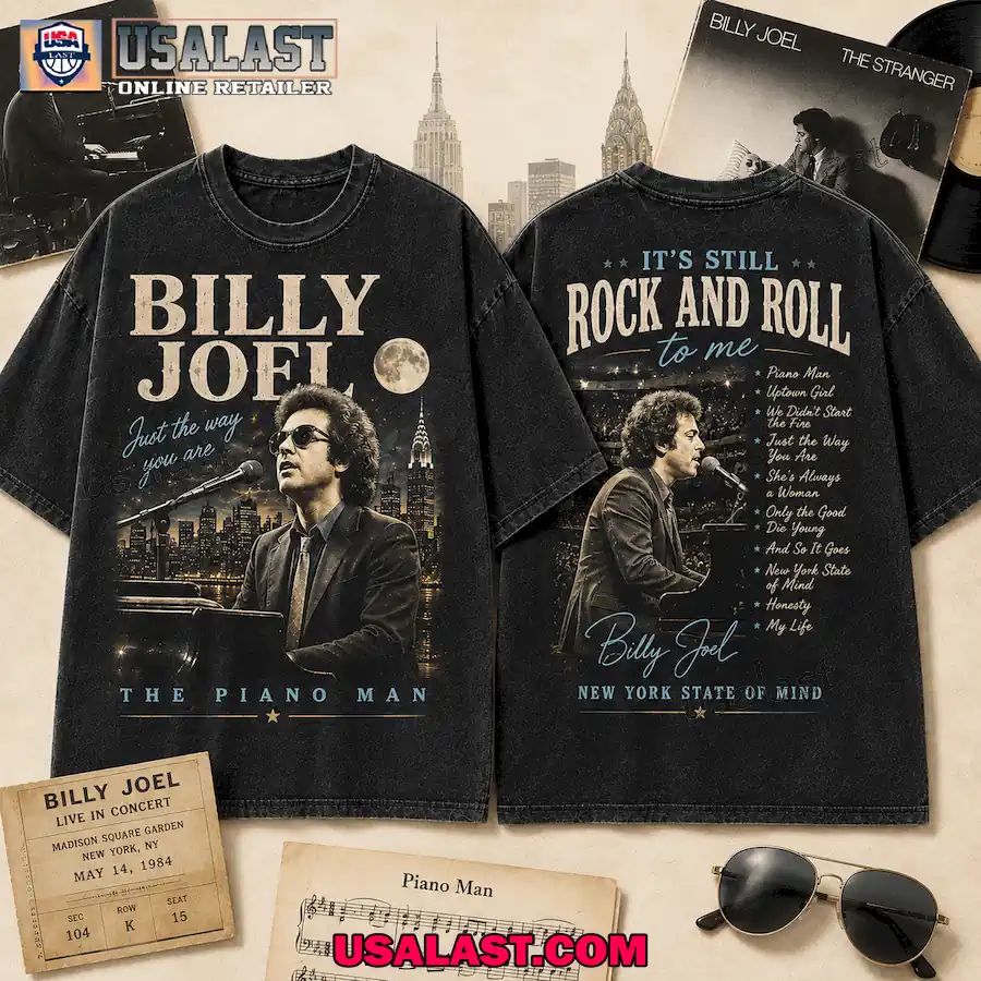 Billy Joel Piano Man New York State of Mind Vintage 3D T-Shirt