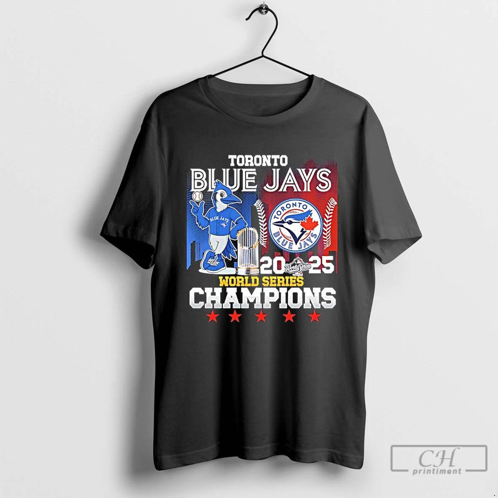 Classic Toronto Blue Jays 2025 World Series Champions Mascot Trophies T Shirts