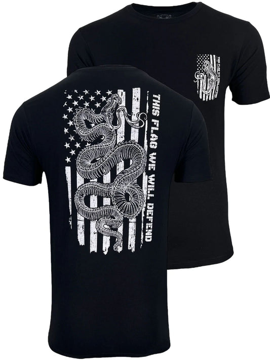 Howitzer Style Men's T-Shirt DEFEND FLAG Military Grunt MFG