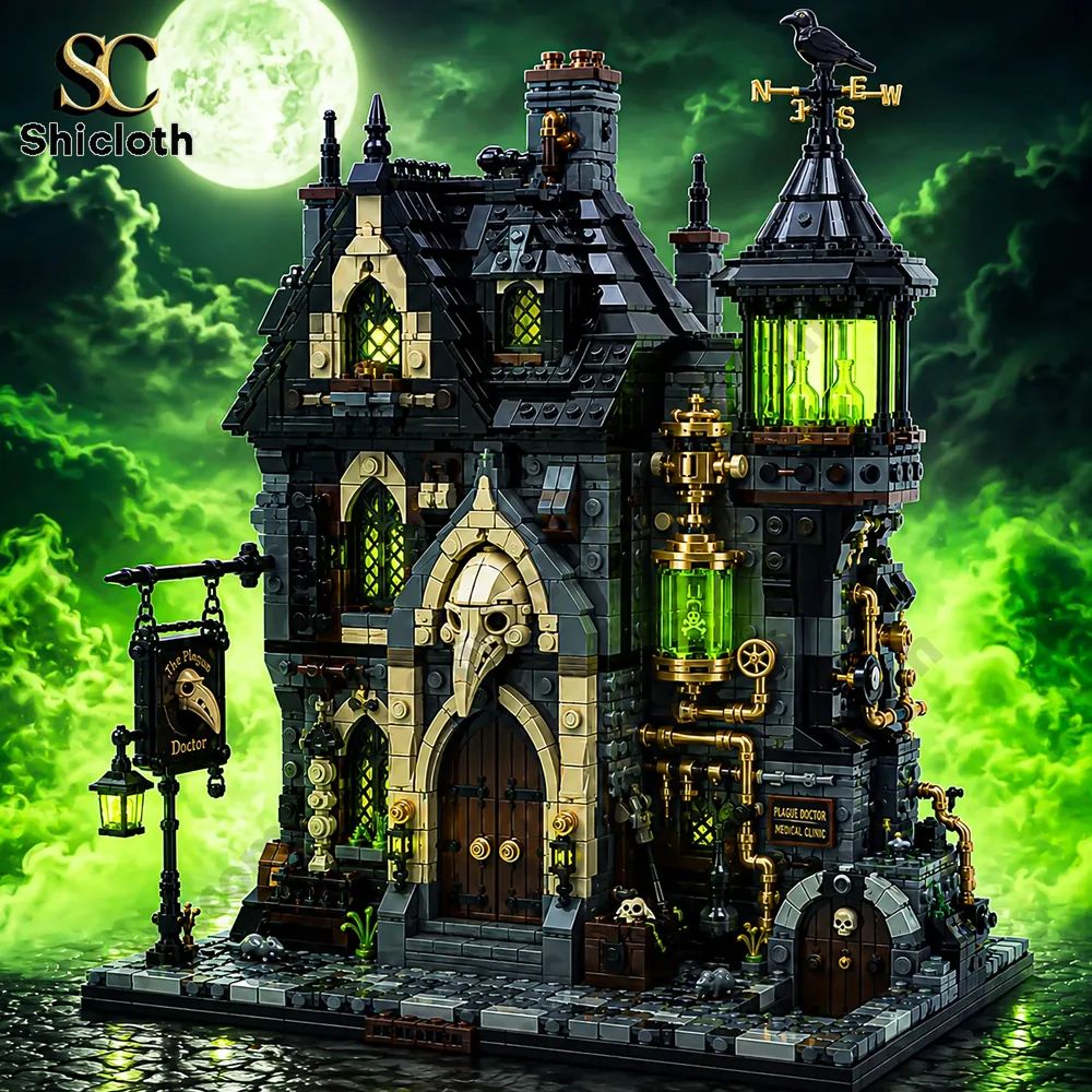 Plague Doctor Medical Clinic Building Brick Set