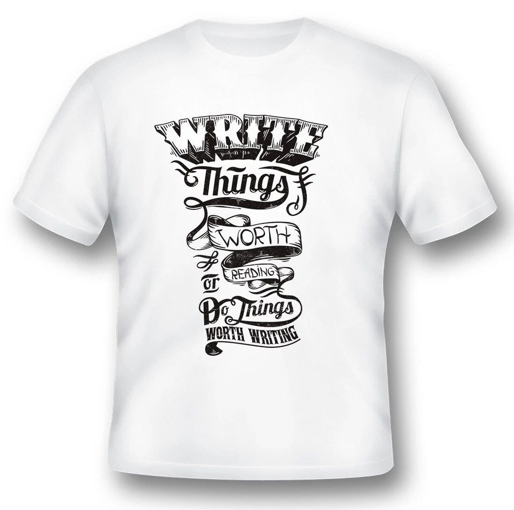 Write Things Worth Reading black or white tee