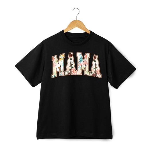 American Style Floral MAMA Graphic T-Shirt Unisex Mother's Day Gift Casual Tee