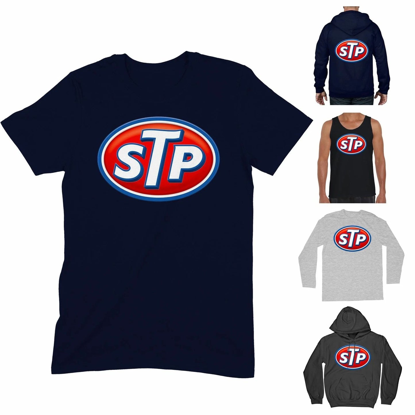 STP Motor Oil Logo T Shirt - Racing Speedway Motorcycle Biker