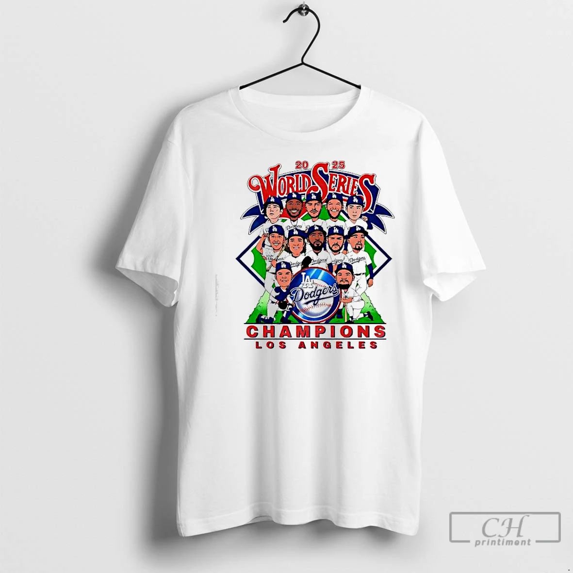 Classic World Series Champs 20256 Los Angeles Dodgers Players Cartoon Caricatures