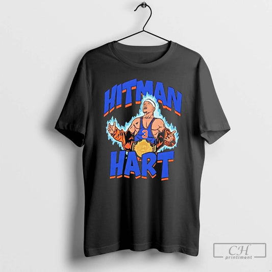 Classic Hitman Hart Caricature Graphic T Shirts