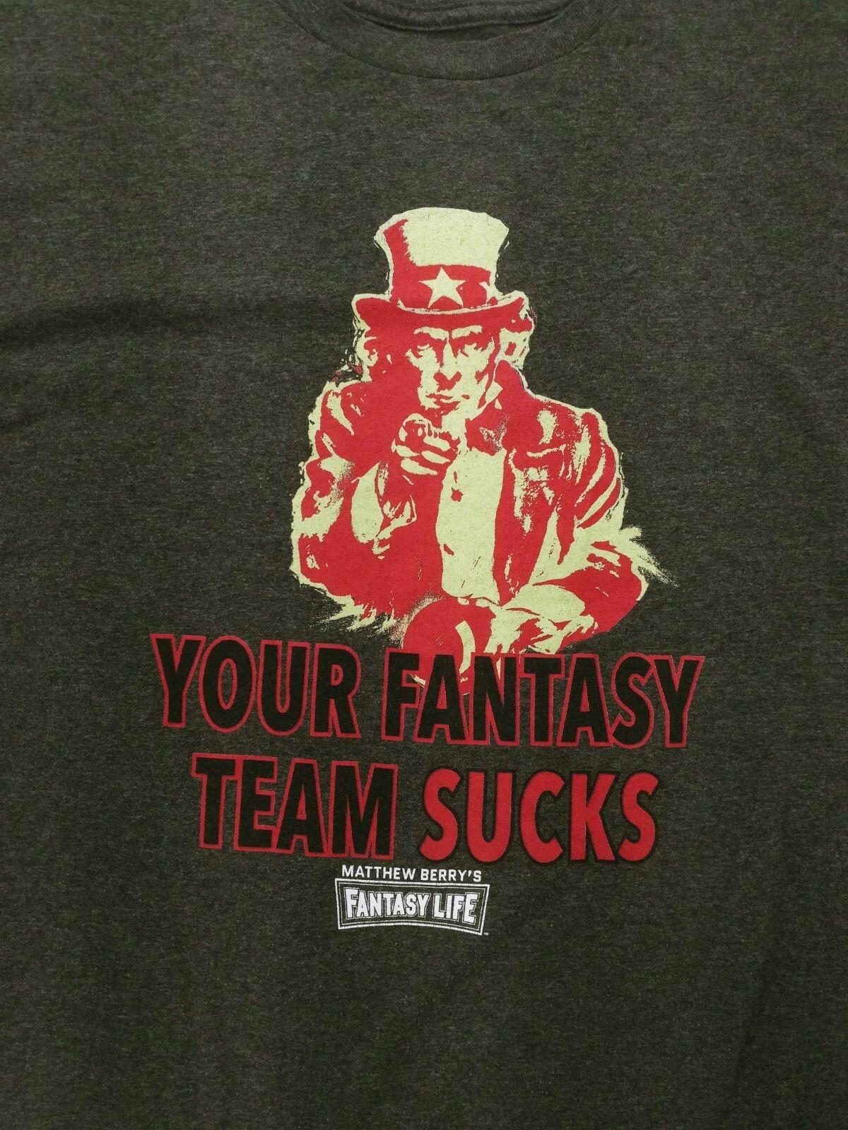 Mens Matthew Berry's Fantasy Life/Fantasy Football Graphic Uncle Sam T-Shirt Lg