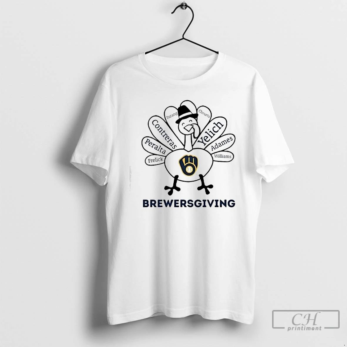 Premium Thanksgiving With Milwaukee Brewers Heroes T Shirts