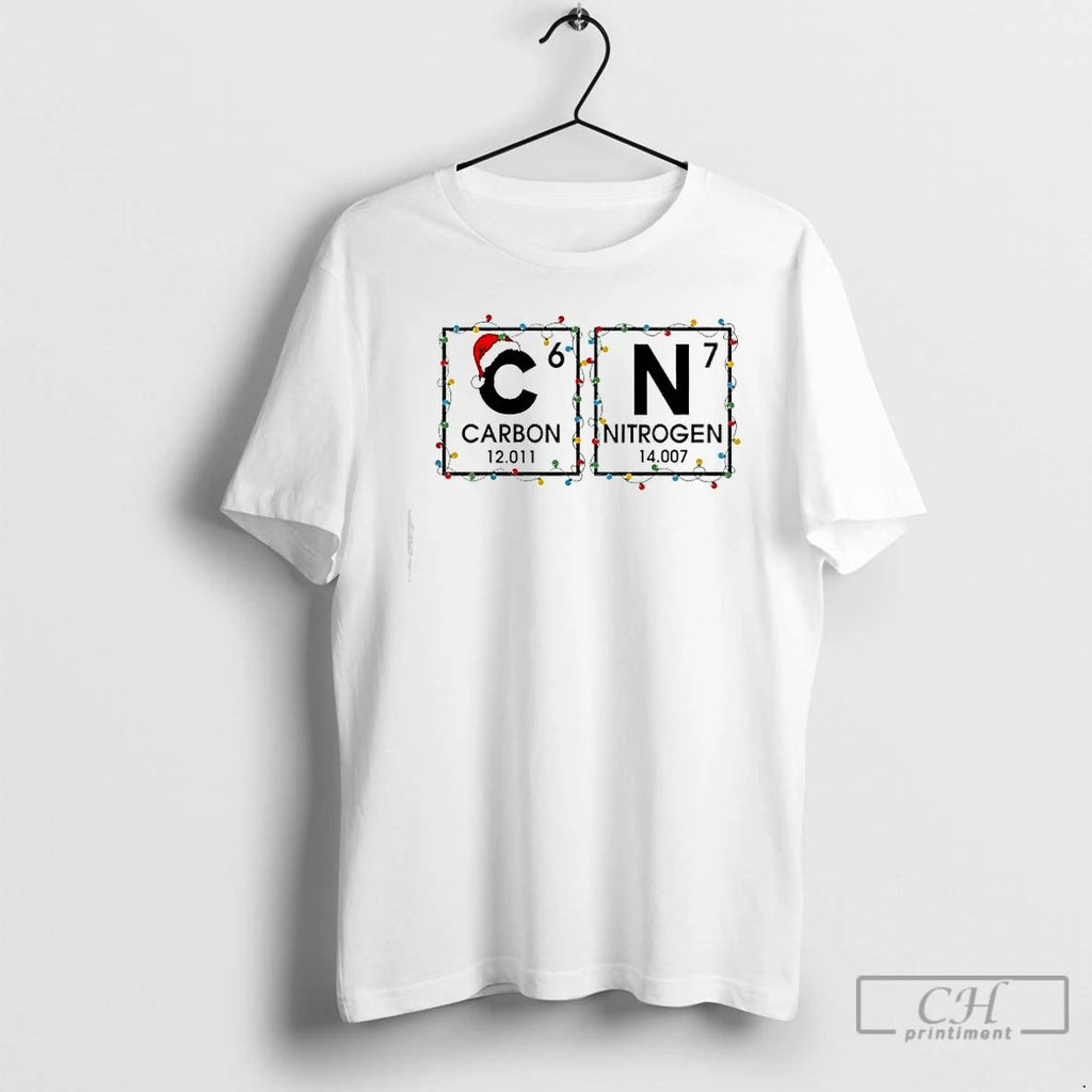 Premium Carbon Nitrogen Teacher Science Periodic Table 67 Christmas T Shirts