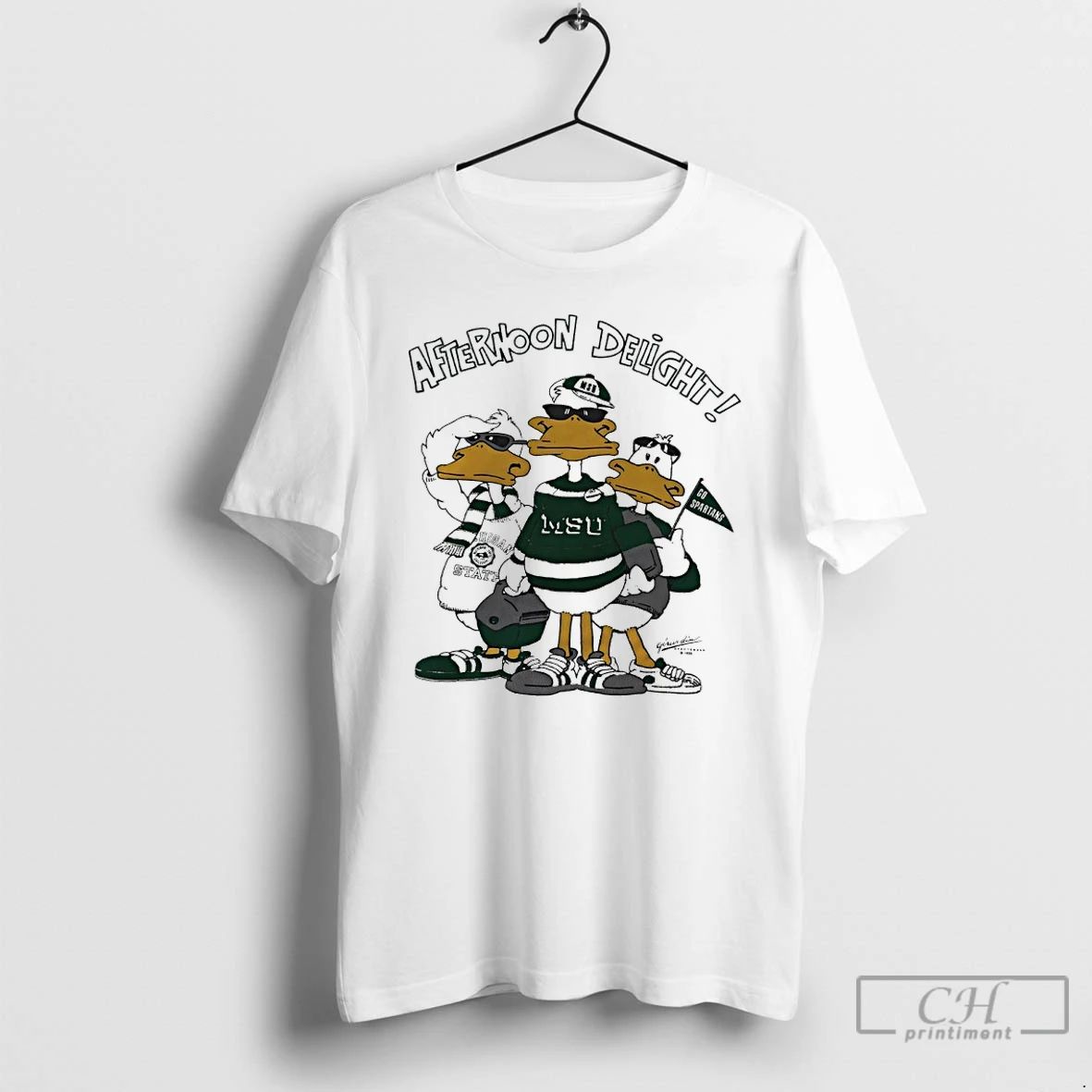 Classic Michigan State University Afternoon Delight Go Spartans Duck Mascot T Shirts