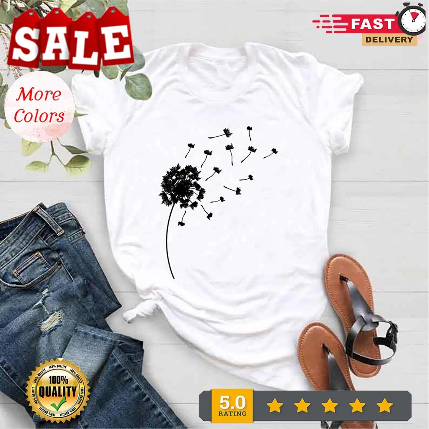 Dandelion Shirt, Inspirational Shirt, Windflower Tee, Meditation Gift, Yoga