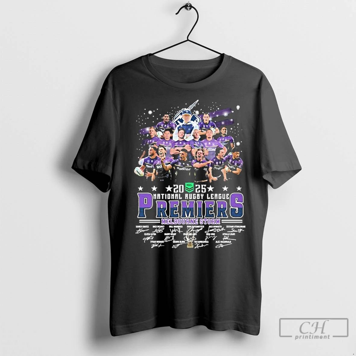 Premium Melbourne Storm Nrl National Rugby League Premiers 2025 Champions Players Signatures
