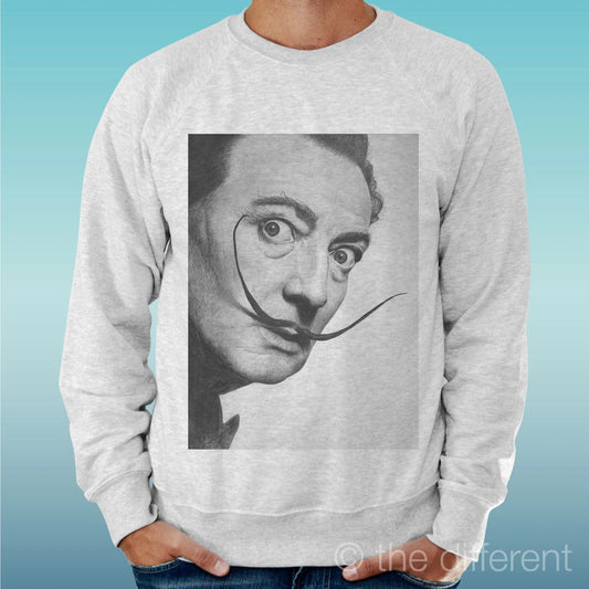 Felpa Man Light Sweater Light Grey " Dalì Photo Art. Face "