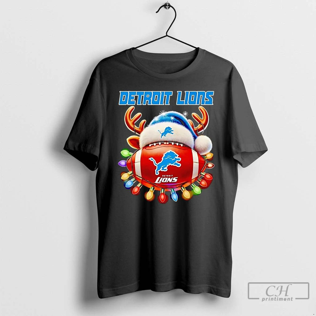 Classic Detroit Lions Football Christmas T Shirts