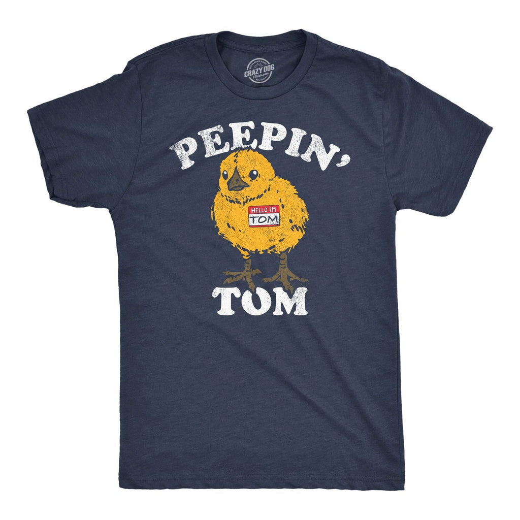 Mens Funny T Shirts Peepin Tom Sarcastic Graphic Tee for Men