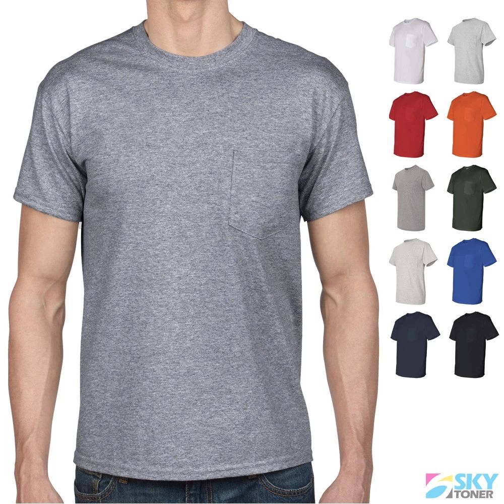 Gildan DryBlend 50/50 Pocket Tee Plain Blank Solid Short Sleeve T-Shirt - 8300