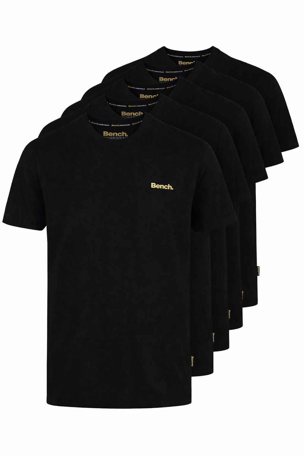Bench 5 Pack Alberta T-Shirts Mens Cotton Crew Neck Everyday Tees