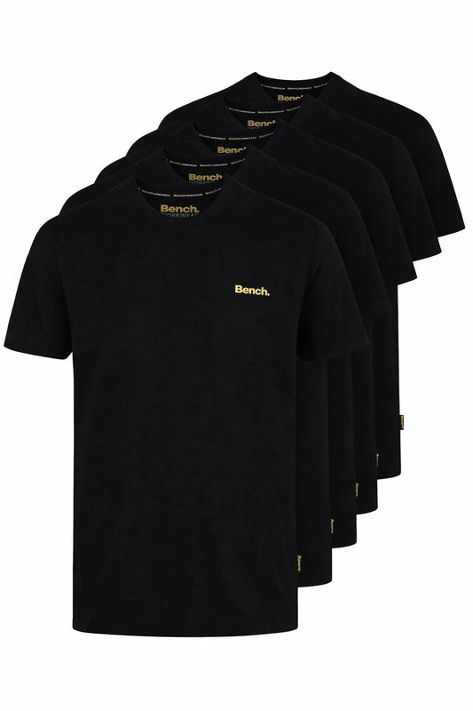 Bench 5 Pack Alberta T-Shirts Mens Cotton Crew Neck Everyday Tees