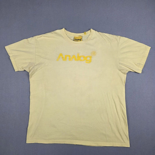 Vintage Burton Analog Shirt Mens X-Large Yellow Snowboarding Ski Surf Skate Logo