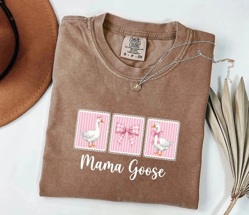 Mama Goose Coquette Bow Comfort Tee Cute Mom Gift