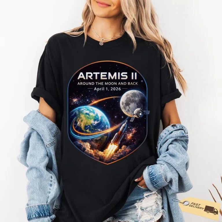 Artemis 2 Journey Around the Moon and Back 2026 T-Shirt, Space Enthusiast Gift,