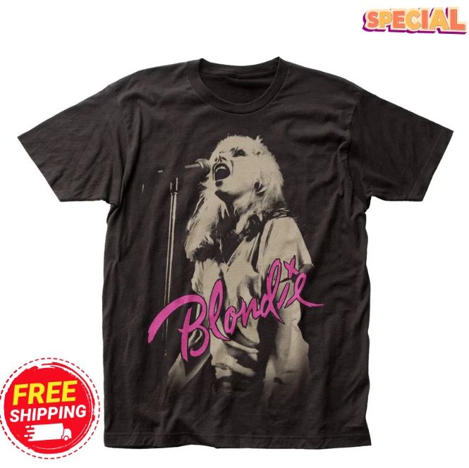 Blondie Mic T Shirt Mens Rock and Roll Music Band Tee New Black - Fanmade ! Sale