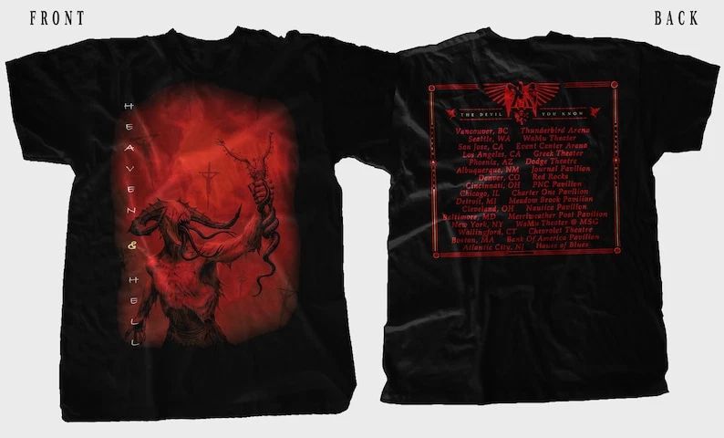 New D T G printed T-shirt - HEAVEN & HELL- The Devil You Know