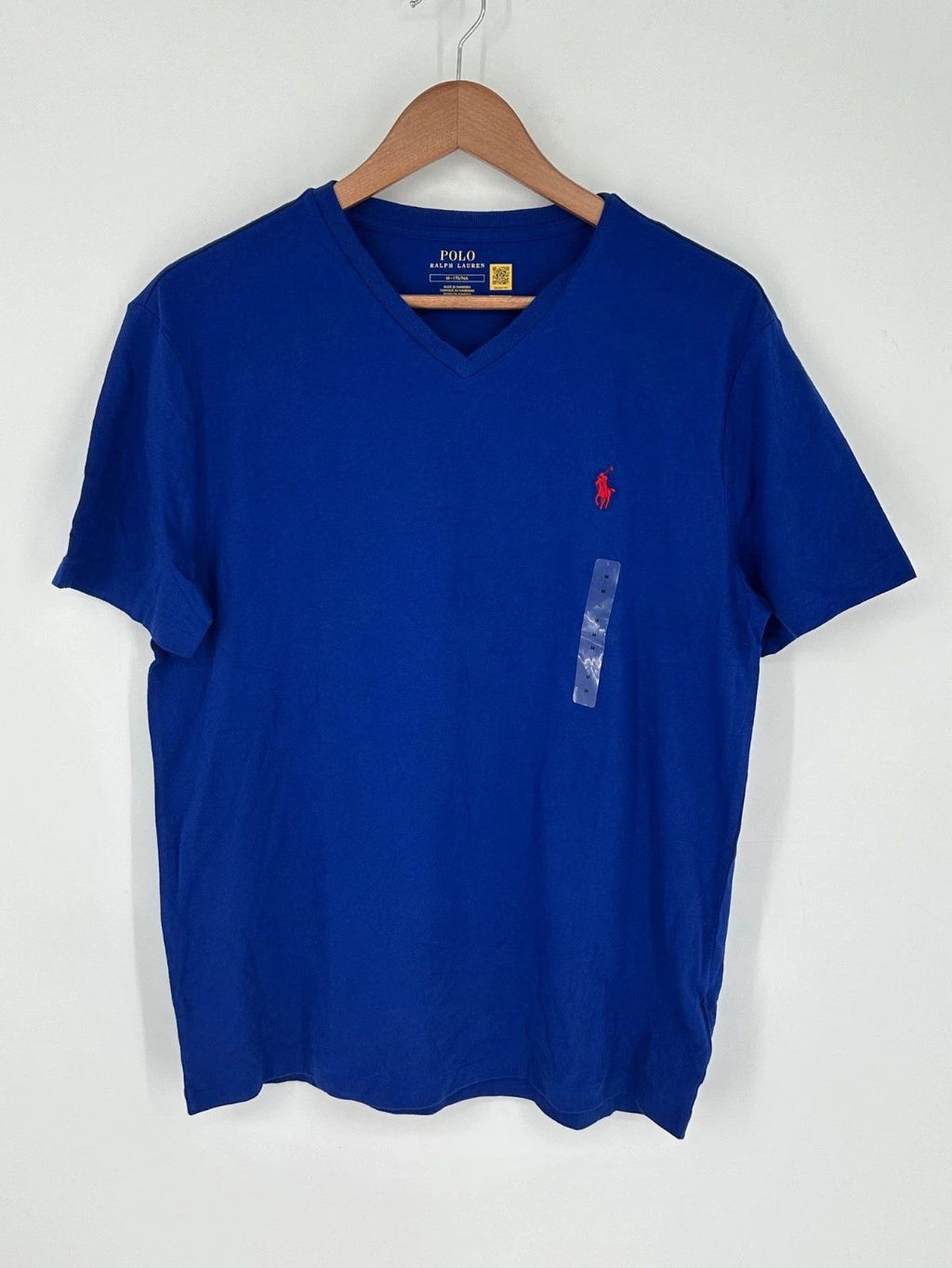 NEW Polo Ralph Lauren Men's T-Shirt Sz M V-Neck Short Sleeve Blue Y7