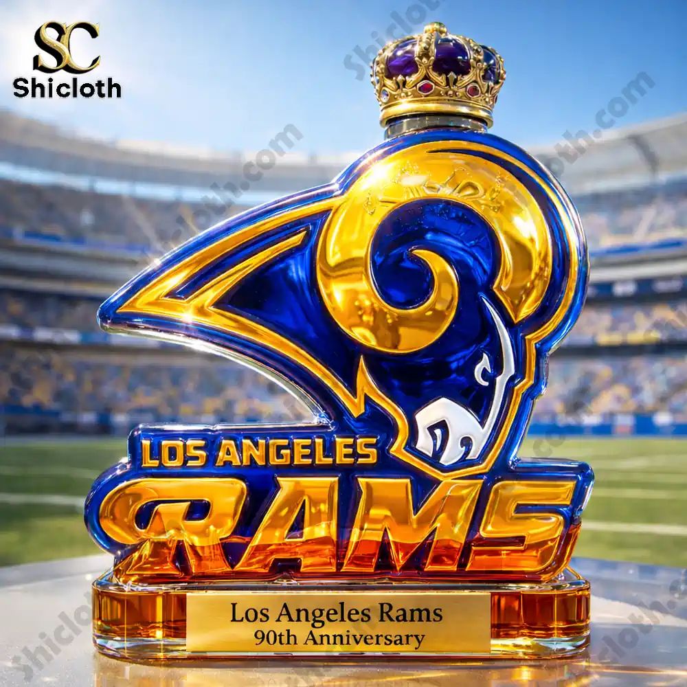 RAMS 90th Anniversary Whiskey Glass Bottle