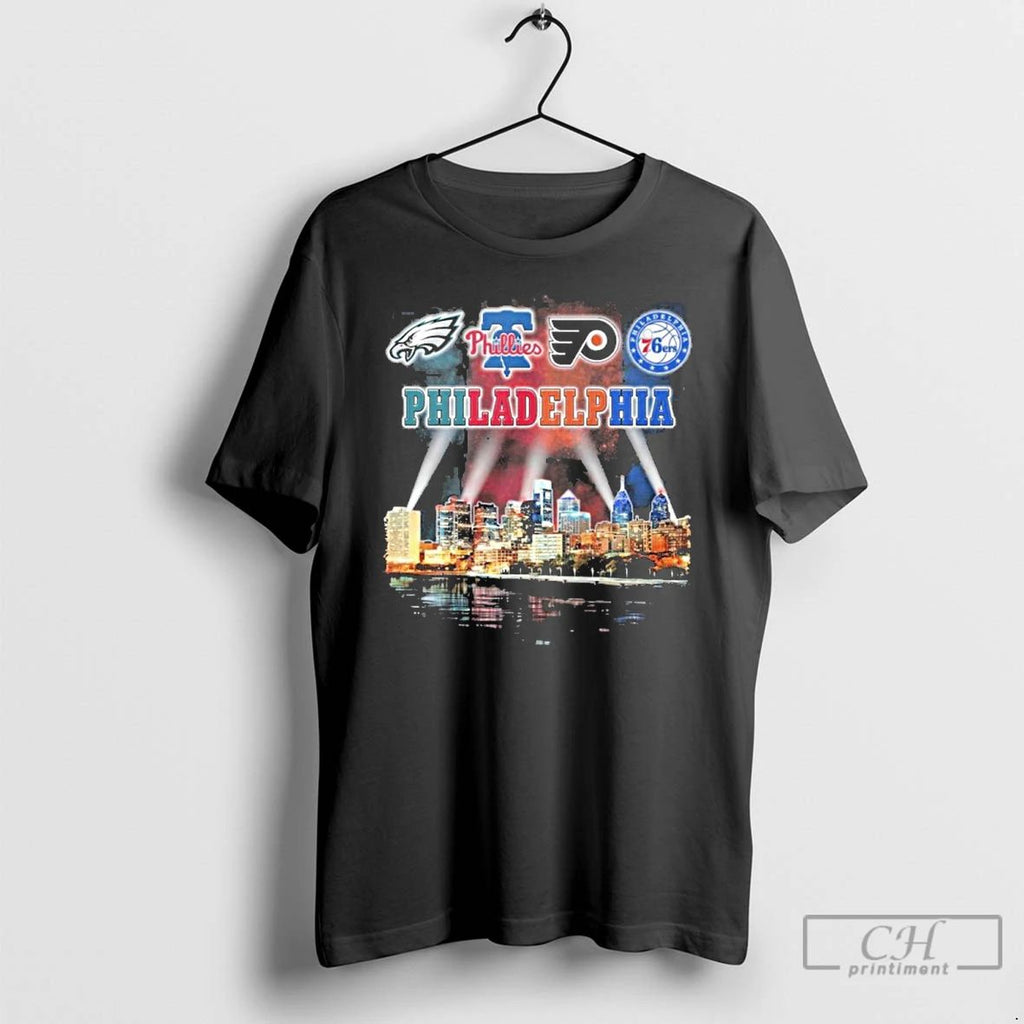 Classic Retro City Of Philadelphia Sports Teams Logo T Shirts
