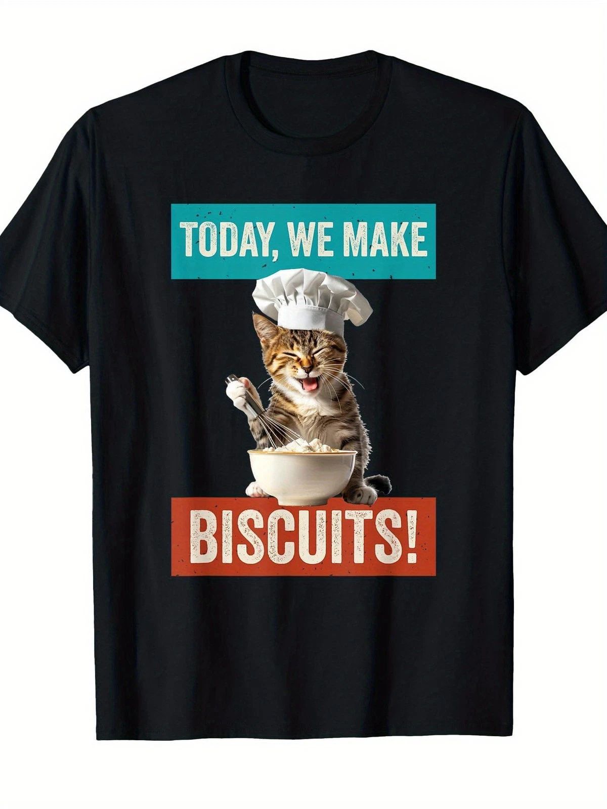 Funny Cat Baker T-Shirt - Kitten Cook & Cat Biscuits Graphic