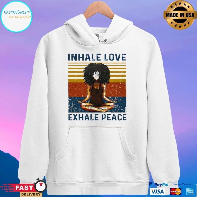 Yoga Afro Inhale Love Exhale Peace Vintage T-shirt