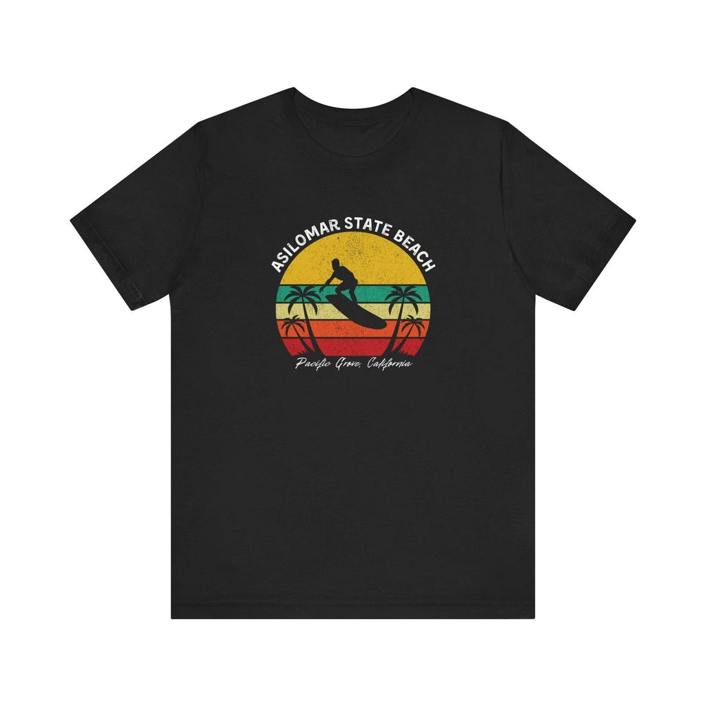 Asilomar State Beach Pacific Grove CA Surf T-Shirt Retro Sunset Surfer Men's Tee